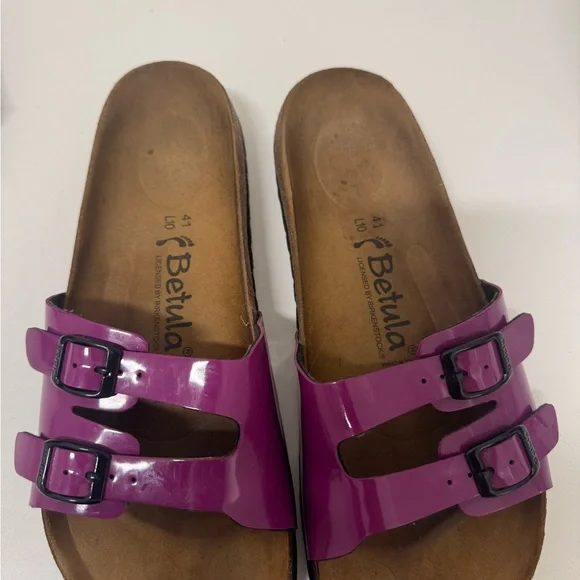 Birkenstock Women's Ibiza Purple Betula Flor Double Strap Sandals - Picture 8 of 10